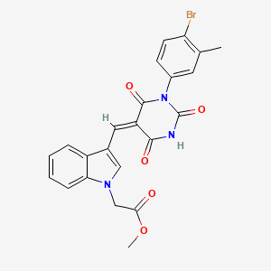 molecular formula C23H18BrN3O5 B4878220 methyl (3-{[1-(4-bromo-3-methylphenyl)-2,4,6-trioxotetrahydro-5(2H)-pyrimidinylidene]methyl}-1H-indol-1-yl)acetate 