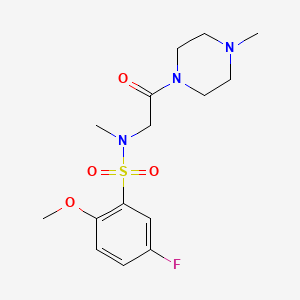 molecular formula C15H22FN3O4S B4878232 5-fluoro-2-methoxy-N-methyl-N-[2-(4-methyl-1-piperazinyl)-2-oxoethyl]benzenesulfonamide 
