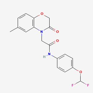 molecular formula C18H16F2N2O4 B4878262 N-[4-(difluoromethoxy)phenyl]-2-(6-methyl-3-oxo-2,3-dihydro-4H-1,4-benzoxazin-4-yl)acetamide 