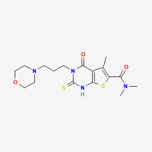 molecular formula C17H24N4O3S2 B4878276 2-mercapto-N,N,5-trimethyl-3-[3-(4-morpholinyl)propyl]-4-oxo-3,4-dihydrothieno[2,3-d]pyrimidine-6-carboxamide 