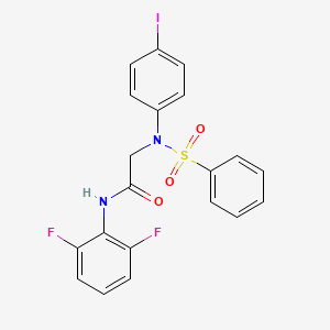 molecular formula C20H15F2IN2O3S B4878305 N~1~-(2,6-difluorophenyl)-N~2~-(4-iodophenyl)-N~2~-(phenylsulfonyl)glycinamide 