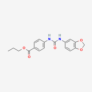 molecular formula C18H18N2O5 B4878313 propyl 4-{[(1,3-benzodioxol-5-ylamino)carbonyl]amino}benzoate 