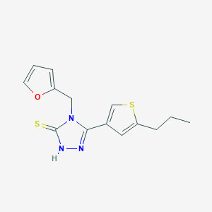 molecular formula C14H15N3OS2 B4878323 4-(2-furylmethyl)-5-(5-propyl-3-thienyl)-4H-1,2,4-triazole-3-thiol 