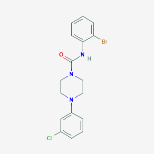 molecular formula C17H17BrClN3O B4878325 N-(2-bromophenyl)-4-(3-chlorophenyl)-1-piperazinecarboxamide 