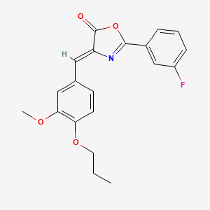 molecular formula C20H18FNO4 B4878329 2-(3-fluorophenyl)-4-(3-methoxy-4-propoxybenzylidene)-1,3-oxazol-5(4H)-one 