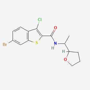 molecular formula C15H15BrClNO2S B4878345 6-bromo-3-chloro-N-[1-(tetrahydro-2-furanyl)ethyl]-1-benzothiophene-2-carboxamide 
