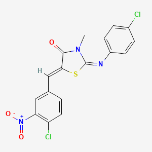 molecular formula C17H11Cl2N3O3S B4878350 5-(4-chloro-3-nitrobenzylidene)-2-[(4-chlorophenyl)imino]-3-methyl-1,3-thiazolidin-4-one 