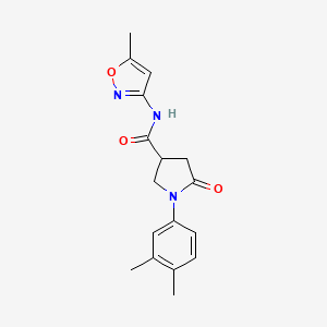 molecular formula C17H19N3O3 B4878385 1-(3,4-dimethylphenyl)-N-(5-methyl-3-isoxazolyl)-5-oxo-3-pyrrolidinecarboxamide 