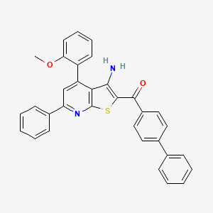 [3-amino-4-(2-methoxyphenyl)-6-phenylthieno[2,3-b]pyridin-2-yl](4-biphenylyl)methanone