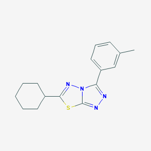 molecular formula C16H18N4S B487841 6-Cyclohexyl-3-(3-methylphenyl)[1,2,4]triazolo[3,4-b][1,3,4]thiadiazole CAS No. 578757-43-4