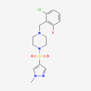 molecular formula C15H18ClFN4O2S B4878435 1-(2-chloro-6-fluorobenzyl)-4-[(1-methyl-1H-pyrazol-4-yl)sulfonyl]piperazine 