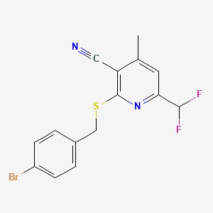 molecular formula C15H11BrF2N2S B4878436 2-[(4-bromobenzyl)thio]-6-(difluoromethyl)-4-methylnicotinonitrile 