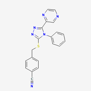 molecular formula C20H14N6S B4878465 4-({[4-phenyl-5-(2-pyrazinyl)-4H-1,2,4-triazol-3-yl]thio}methyl)benzonitrile 