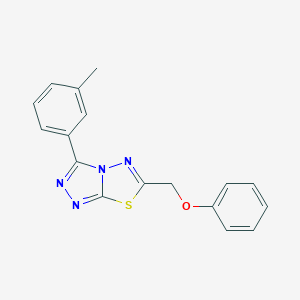 molecular formula C17H14N4OS B487847 3-(3-Methylphenyl)-6-(phenoxymethyl)-[1,2,4]triazolo[3,4-b][1,3,4]thiadiazole CAS No. 586986-78-9