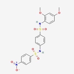 molecular formula C20H19N3O8S2 B4878481 N-(4-{[(2,4-dimethoxyphenyl)amino]sulfonyl}phenyl)-4-nitrobenzenesulfonamide 
