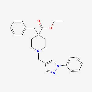 molecular formula C25H29N3O2 B4878488 ethyl 4-benzyl-1-[(1-phenyl-1H-pyrazol-4-yl)methyl]-4-piperidinecarboxylate 