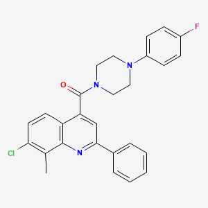 molecular formula C27H23ClFN3O B4878496 7-chloro-4-{[4-(4-fluorophenyl)-1-piperazinyl]carbonyl}-8-methyl-2-phenylquinoline 