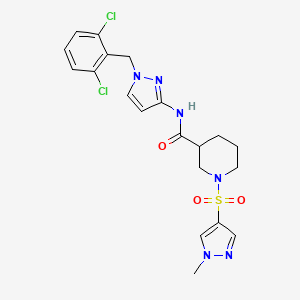 molecular formula C20H22Cl2N6O3S B4878543 N-[1-(2,6-dichlorobenzyl)-1H-pyrazol-3-yl]-1-[(1-methyl-1H-pyrazol-4-yl)sulfonyl]-3-piperidinecarboxamide 