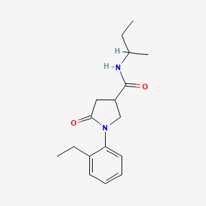 molecular formula C17H24N2O2 B4878561 N-(sec-butyl)-1-(2-ethylphenyl)-5-oxo-3-pyrrolidinecarboxamide 
