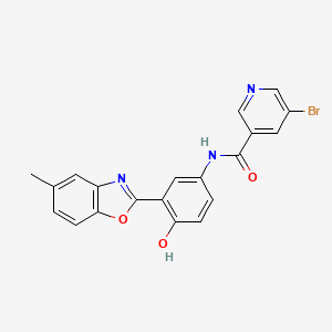5-bromo-N-[4-hydroxy-3-(5-methyl-1,3-benzoxazol-2-yl)phenyl]nicotinamide