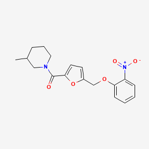 molecular formula C18H20N2O5 B4878584 3-methyl-1-{5-[(2-nitrophenoxy)methyl]-2-furoyl}piperidine 