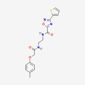 molecular formula C18H18N4O4S B4878605 N-(2-{[(4-methylphenoxy)acetyl]amino}ethyl)-3-(2-thienyl)-1,2,4-oxadiazole-5-carboxamide 