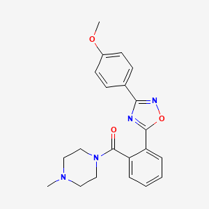 molecular formula C21H22N4O3 B4878609 1-{2-[3-(4-methoxyphenyl)-1,2,4-oxadiazol-5-yl]benzoyl}-4-methylpiperazine 