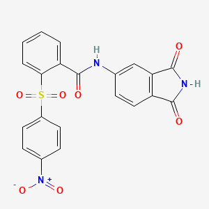 N-(1,3-dioxo-2,3-dihydro-1H-isoindol-5-yl)-2-[(4-nitrophenyl)sulfonyl]benzamide