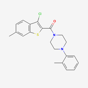 molecular formula C21H21ClN2OS B4878649 1-[(3-chloro-6-methyl-1-benzothien-2-yl)carbonyl]-4-(2-methylphenyl)piperazine 