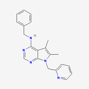 molecular formula C21H21N5 B4878653 N-benzyl-5,6-dimethyl-7-(2-pyridinylmethyl)-7H-pyrrolo[2,3-d]pyrimidin-4-amine 