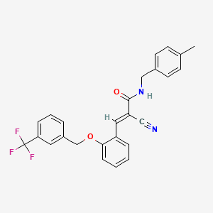 molecular formula C26H21F3N2O2 B4878660 2-cyano-N-(4-methylbenzyl)-3-(2-{[3-(trifluoromethyl)benzyl]oxy}phenyl)acrylamide 