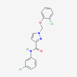 molecular formula C17H13Cl2N3O2 B4878674 1-[(2-chlorophenoxy)methyl]-N-(3-chlorophenyl)-1H-pyrazole-3-carboxamide 