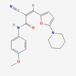 2-cyano-N-(4-methoxyphenyl)-3-[5-(1-piperidinyl)-2-furyl]acrylamide