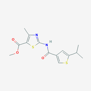 molecular formula C14H16N2O3S2 B4878691 methyl 2-{[(5-isopropyl-3-thienyl)carbonyl]amino}-4-methyl-1,3-thiazole-5-carboxylate 