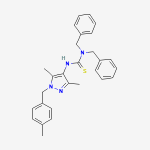 molecular formula C28H30N4S B4878715 N,N-dibenzyl-N'-[3,5-dimethyl-1-(4-methylbenzyl)-1H-pyrazol-4-yl]thiourea 