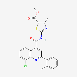 molecular formula C23H18ClN3O3S B4878719 methyl 2-({[8-chloro-2-(2-methylphenyl)-4-quinolinyl]carbonyl}amino)-4-methyl-1,3-thiazole-5-carboxylate 