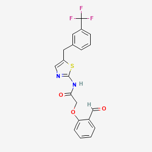 2-(2-formylphenoxy)-N-{5-[3-(trifluoromethyl)benzyl]-1,3-thiazol-2-yl}acetamide