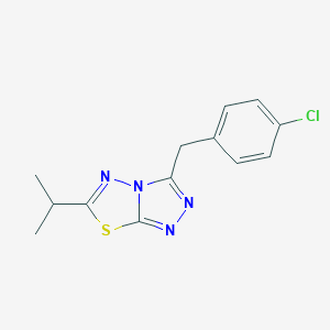 molecular formula C13H13ClN4S B487876 3-(4-Chlorobenzyl)-6-isopropyl[1,2,4]triazolo[3,4-b][1,3,4]thiadiazole CAS No. 825609-67-4