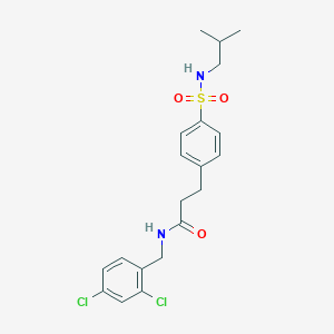 molecular formula C20H24Cl2N2O3S B4878769 N-(2,4-dichlorobenzyl)-3-{4-[(isobutylamino)sulfonyl]phenyl}propanamide 