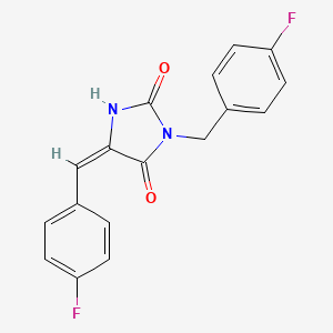 molecular formula C17H12F2N2O2 B4878779 3-(4-fluorobenzyl)-5-(4-fluorobenzylidene)-2,4-imidazolidinedione 