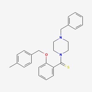 molecular formula C26H28N2OS B4878806 1-benzyl-4-({2-[(4-methylbenzyl)oxy]phenyl}carbonothioyl)piperazine 