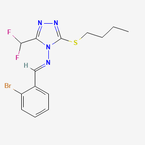 molecular formula C14H15BrF2N4S B4878820 N-(2-bromobenzylidene)-3-(butylthio)-5-(difluoromethyl)-4H-1,2,4-triazol-4-amine 