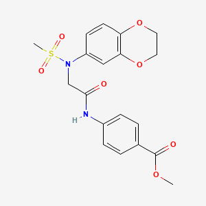 molecular formula C19H20N2O7S B4878831 methyl 4-{[N-(2,3-dihydro-1,4-benzodioxin-6-yl)-N-(methylsulfonyl)glycyl]amino}benzoate 