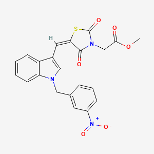 molecular formula C22H17N3O6S B4878836 methyl (5-{[1-(3-nitrobenzyl)-1H-indol-3-yl]methylene}-2,4-dioxo-1,3-thiazolidin-3-yl)acetate 