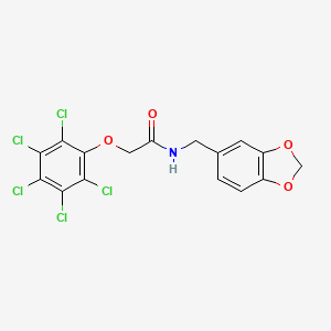 molecular formula C16H10Cl5NO4 B4878841 N-(1,3-benzodioxol-5-ylmethyl)-2-(pentachlorophenoxy)acetamide 