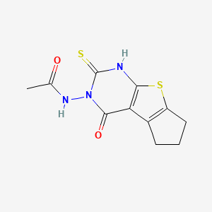 molecular formula C11H11N3O2S2 B4878858 N-(2-mercapto-4-oxo-6,7-dihydro-4H-cyclopenta[4,5]thieno[2,3-d]pyrimidin-3(5H)-yl)acetamide 