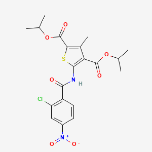 molecular formula C20H21ClN2O7S B4878871 diisopropyl 5-[(2-chloro-4-nitrobenzoyl)amino]-3-methyl-2,4-thiophenedicarboxylate 