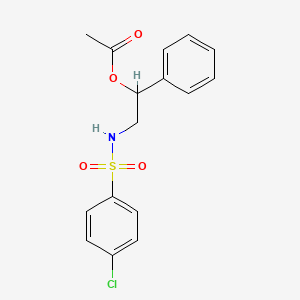 molecular formula C16H16ClNO4S B4878875 2-{[(4-chlorophenyl)sulfonyl]amino}-1-phenylethyl acetate 