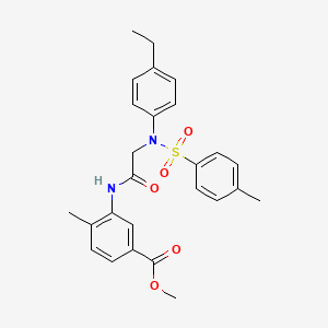 molecular formula C26H28N2O5S B4878897 methyl 3-({N-(4-ethylphenyl)-N-[(4-methylphenyl)sulfonyl]glycyl}amino)-4-methylbenzoate 