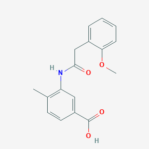 molecular formula C17H17NO4 B4878898 3-{[(2-methoxyphenyl)acetyl]amino}-4-methylbenzoic acid 